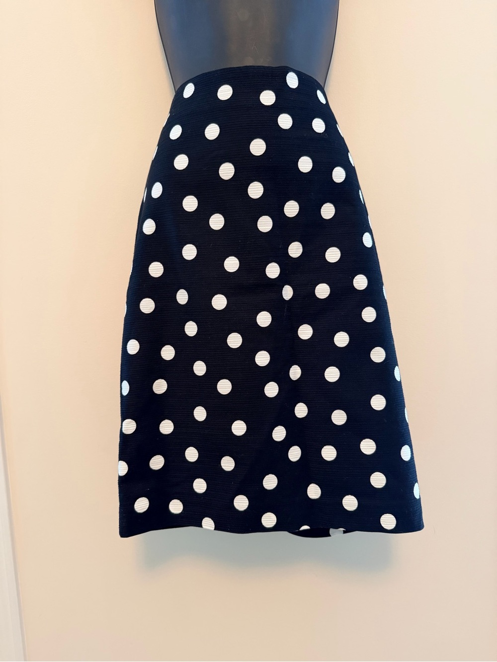 Ann Taylor Black A-Line Skirt with White Polka Dots